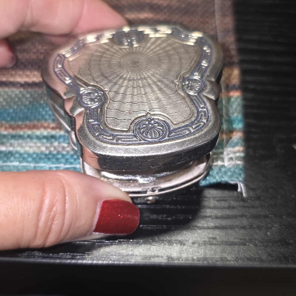 Silver Compact Mirror Vintage